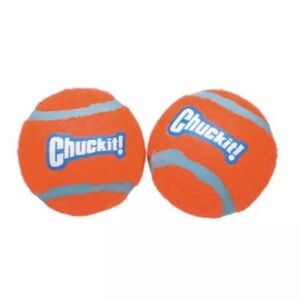 Chuckit! Dog Toy Tennis Balls - Set of 2 Orange Rubber Balls - Size Small